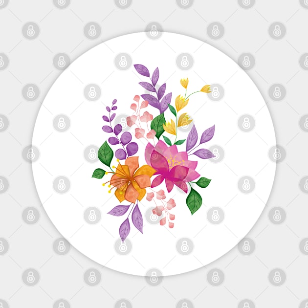 Watercolor Floral Art Magnet by Designoholic